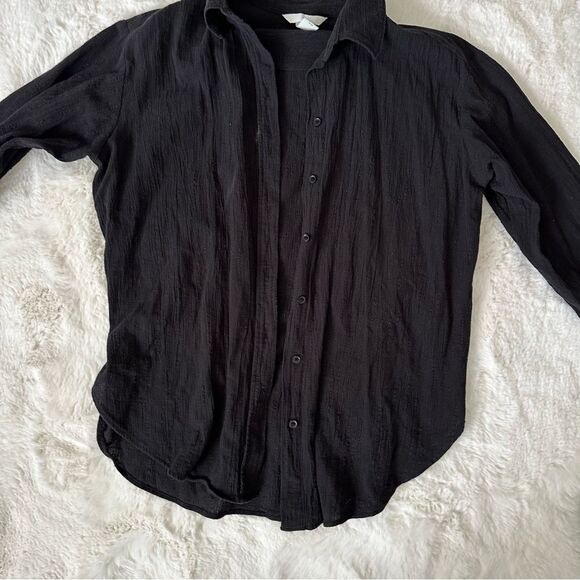 H&M black slouchy button-down - Picture 10 of 16